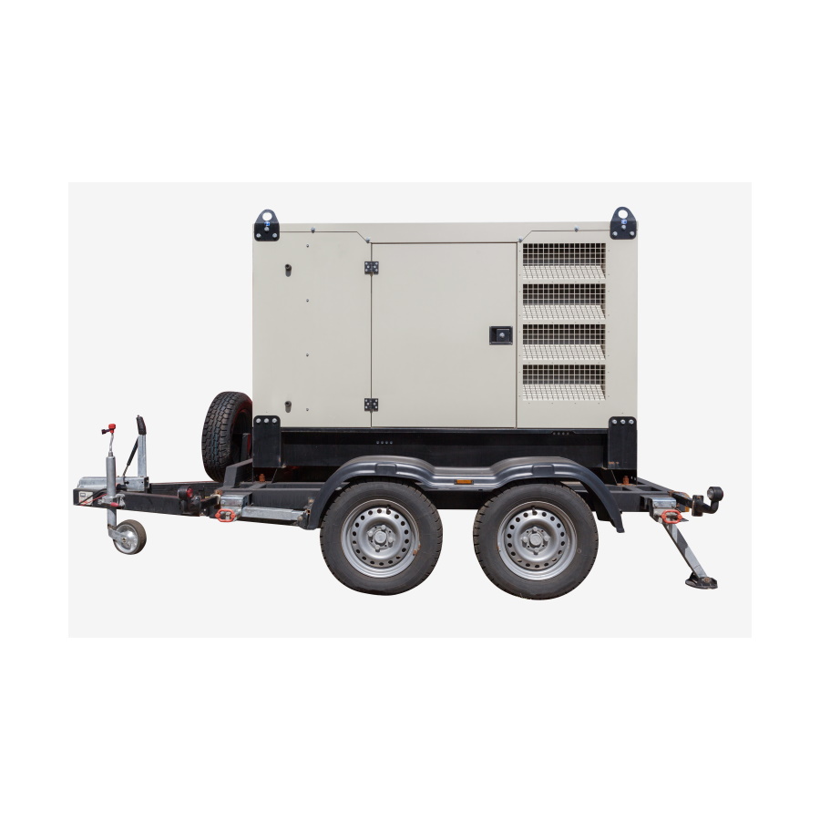 Industrial Diesel Power Generator On White Background.