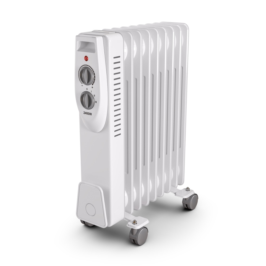 Electric Oil Filled Heater. 3d Render